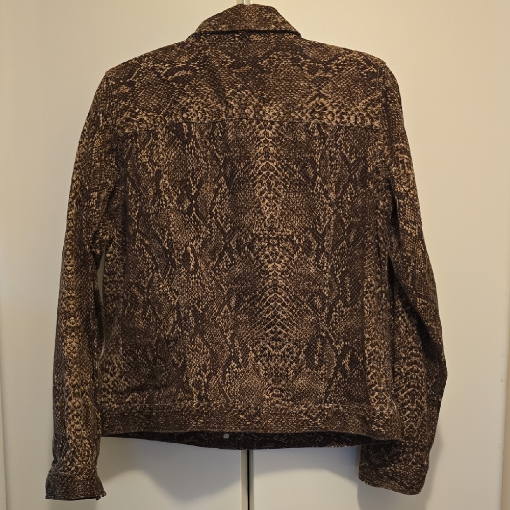 Chaps Brown Patterned Jean Jacket - image 2